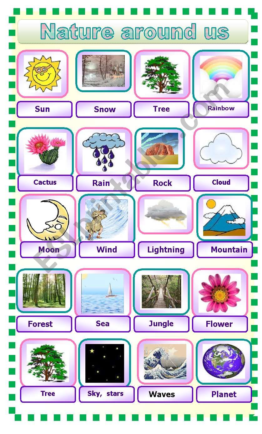 Nature around us.Pictionary. worksheet