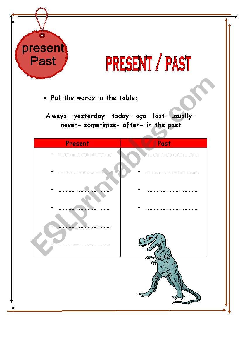 present/ past worksheet