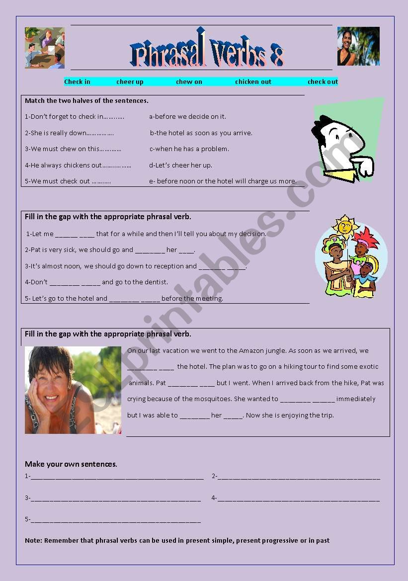 Phrasal verbs 8 worksheet