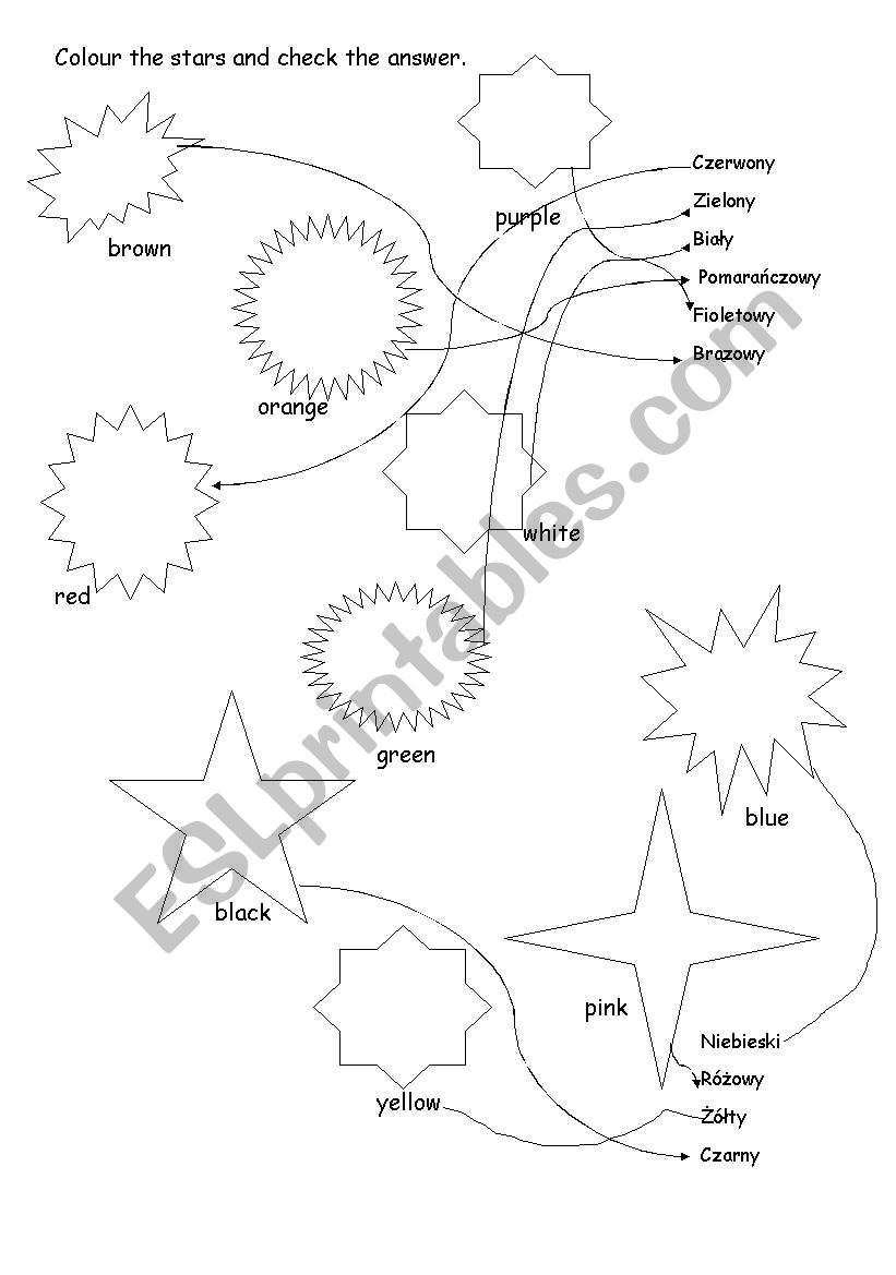 coloured stars worksheet