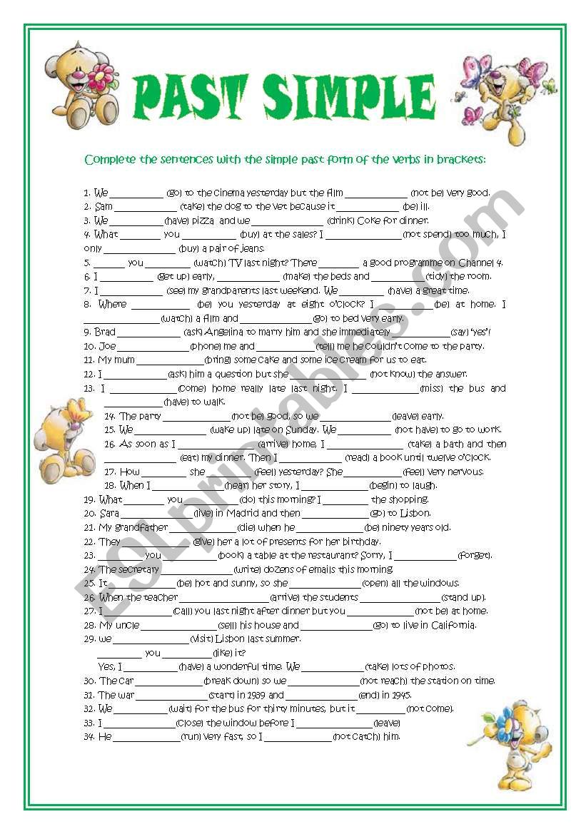 PAST SIMPLE worksheet