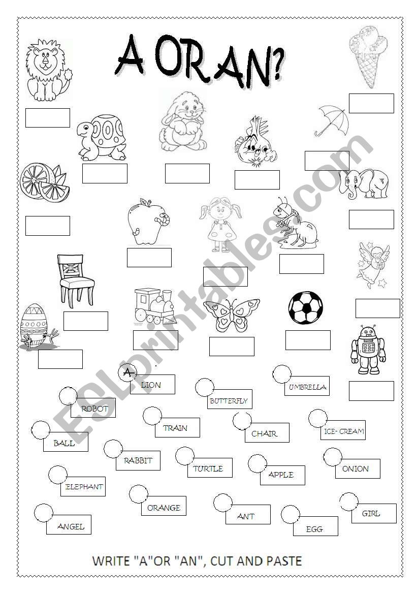 A OR AN? worksheet