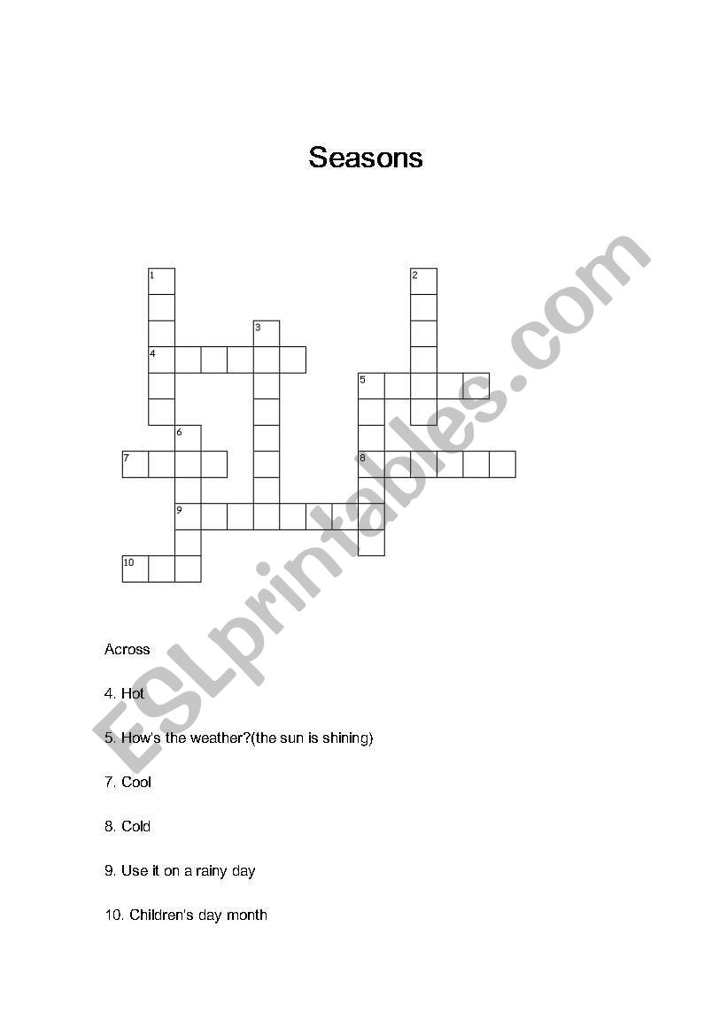 Season worksheet