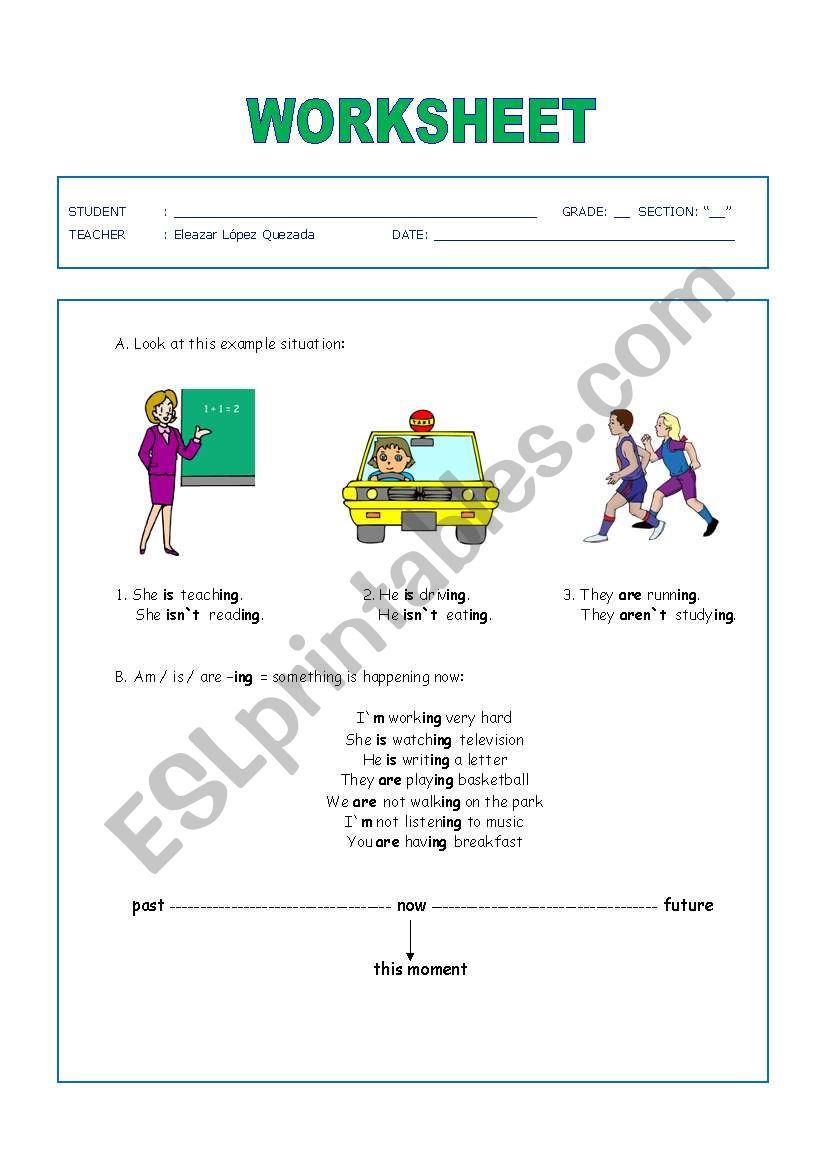 Present Continuous worksheet