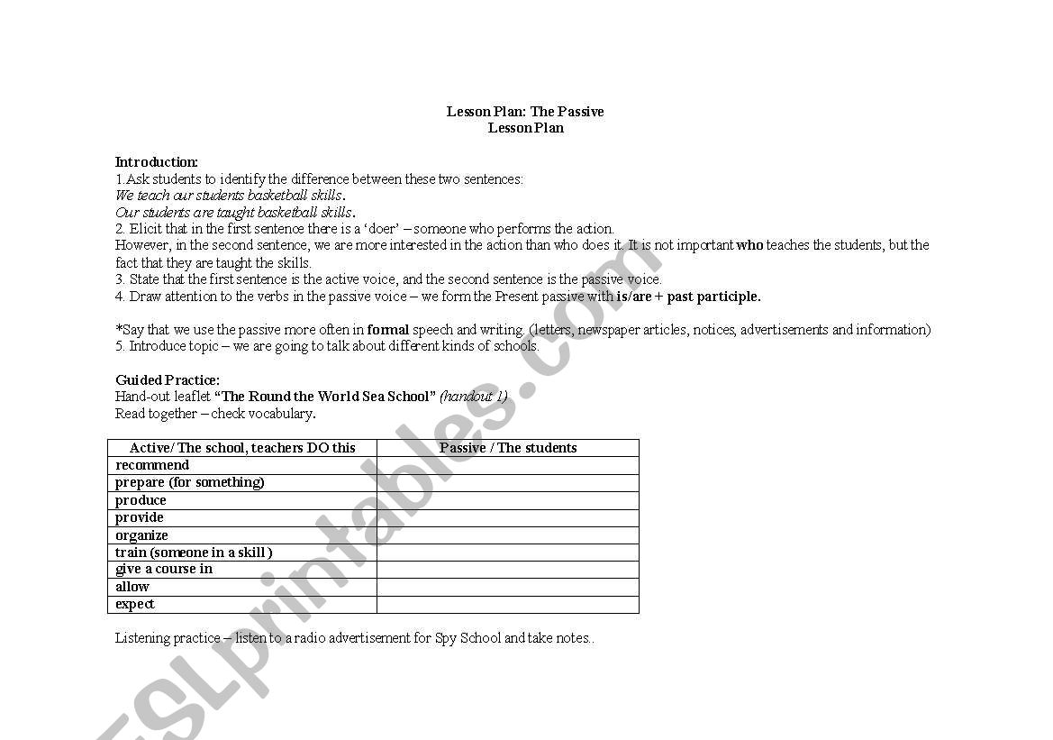 Passive tense, present worksheet