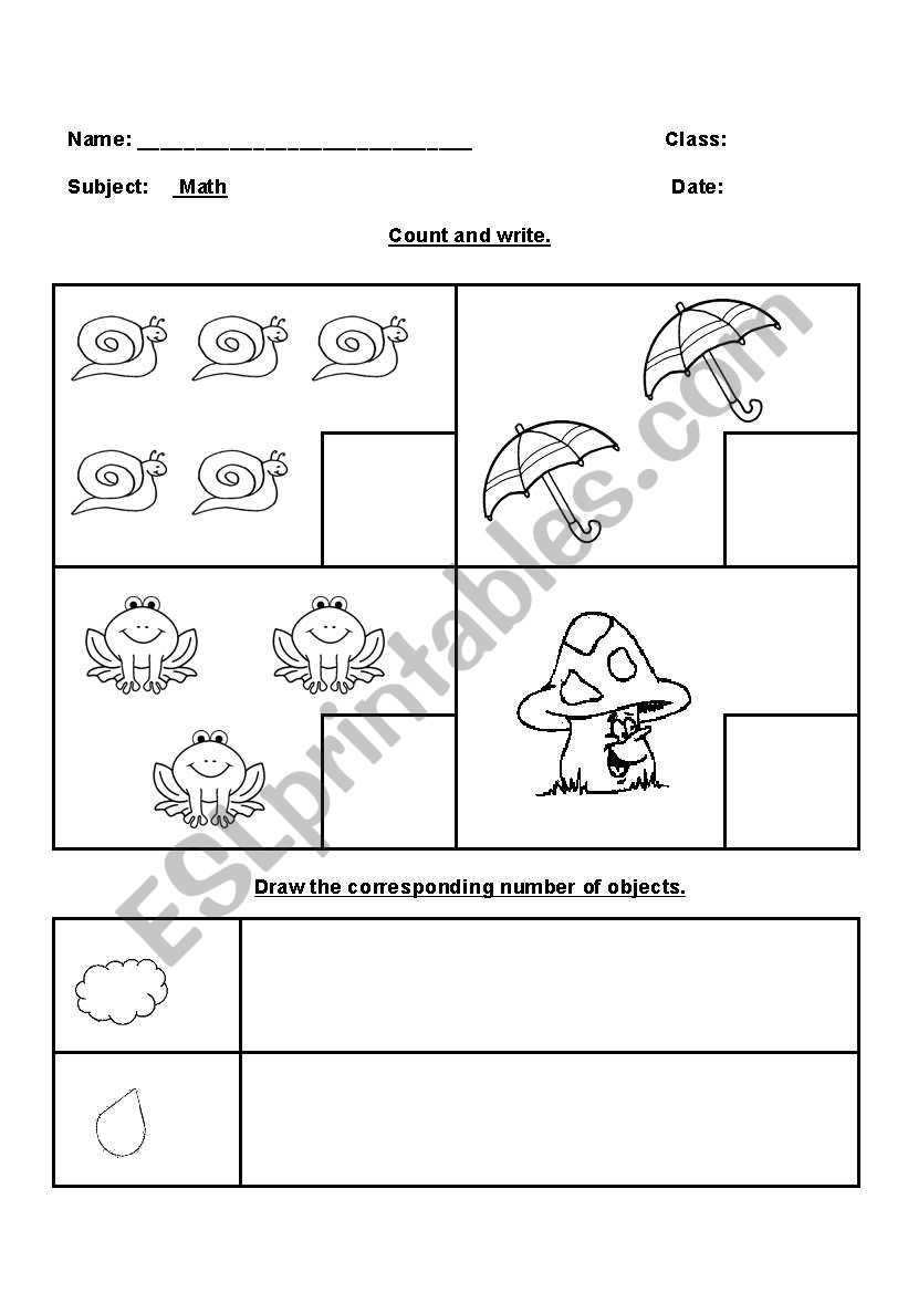 Count And Write 1 worksheet