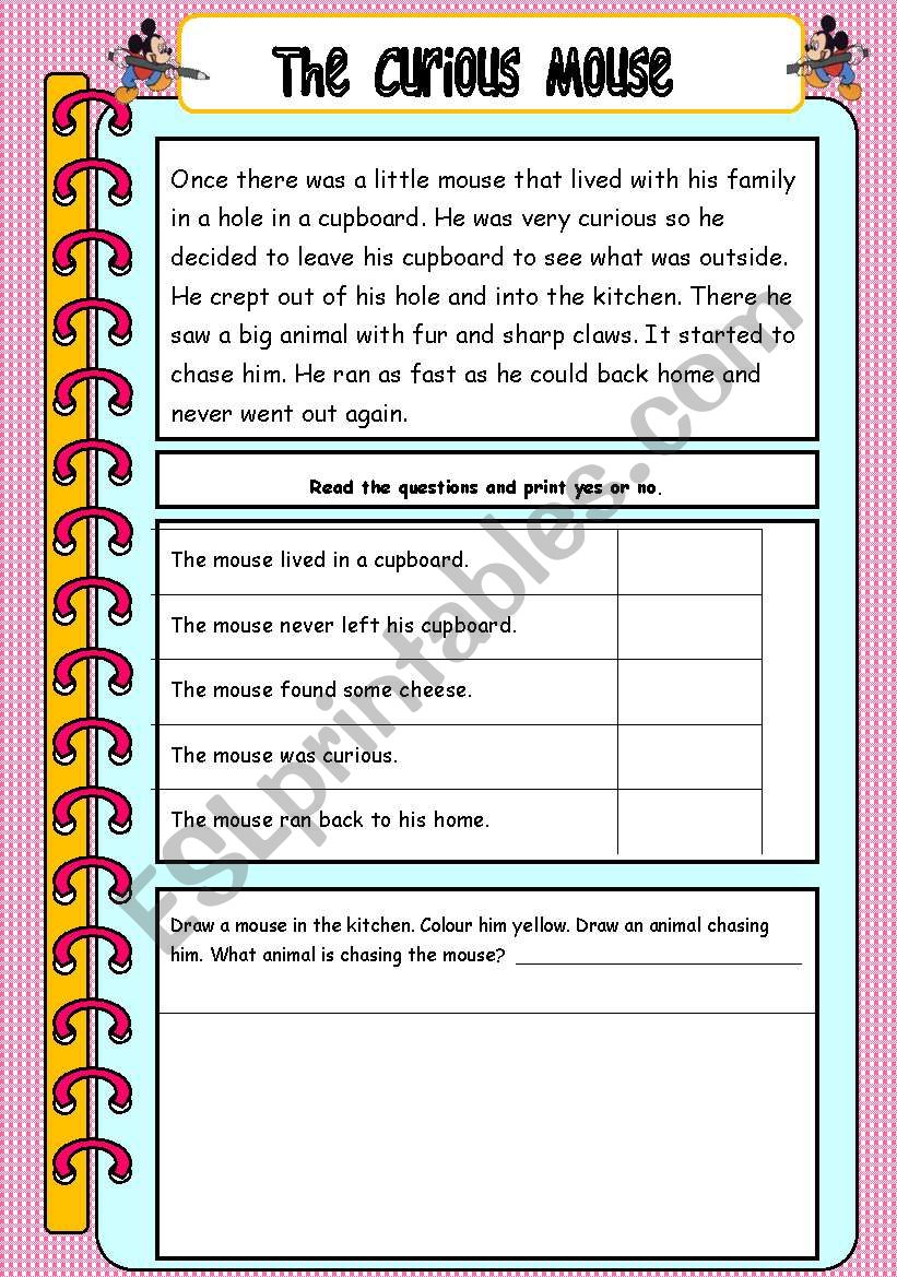The Curious Mouse worksheet