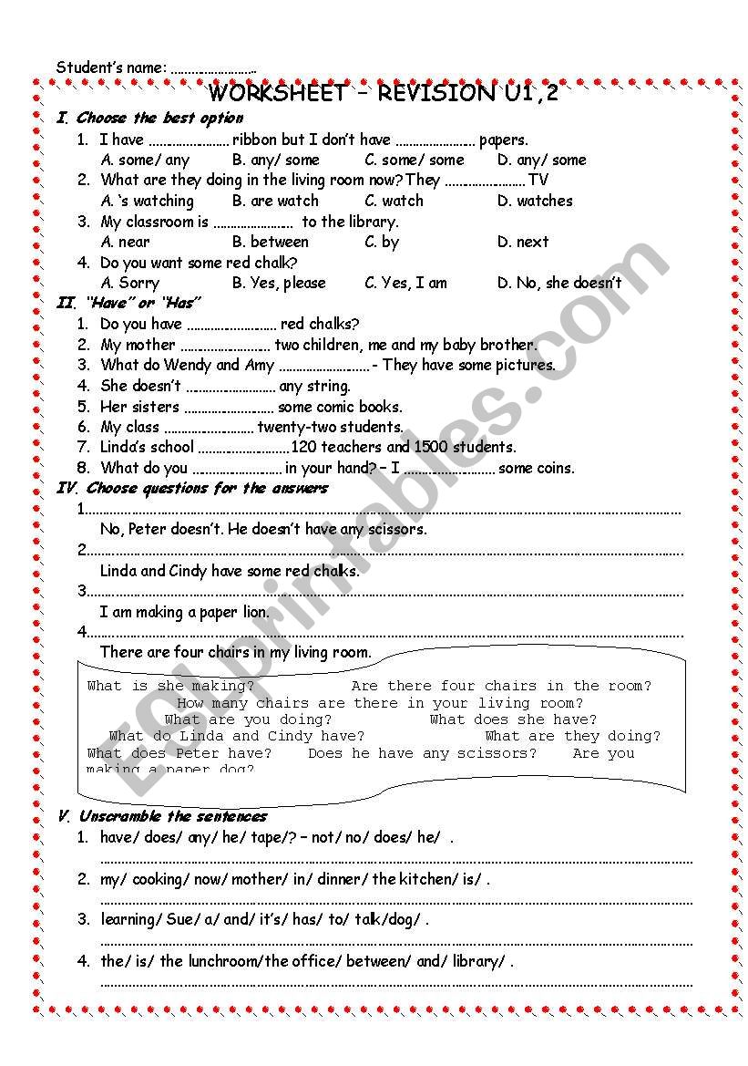 Present simple exercises worksheet