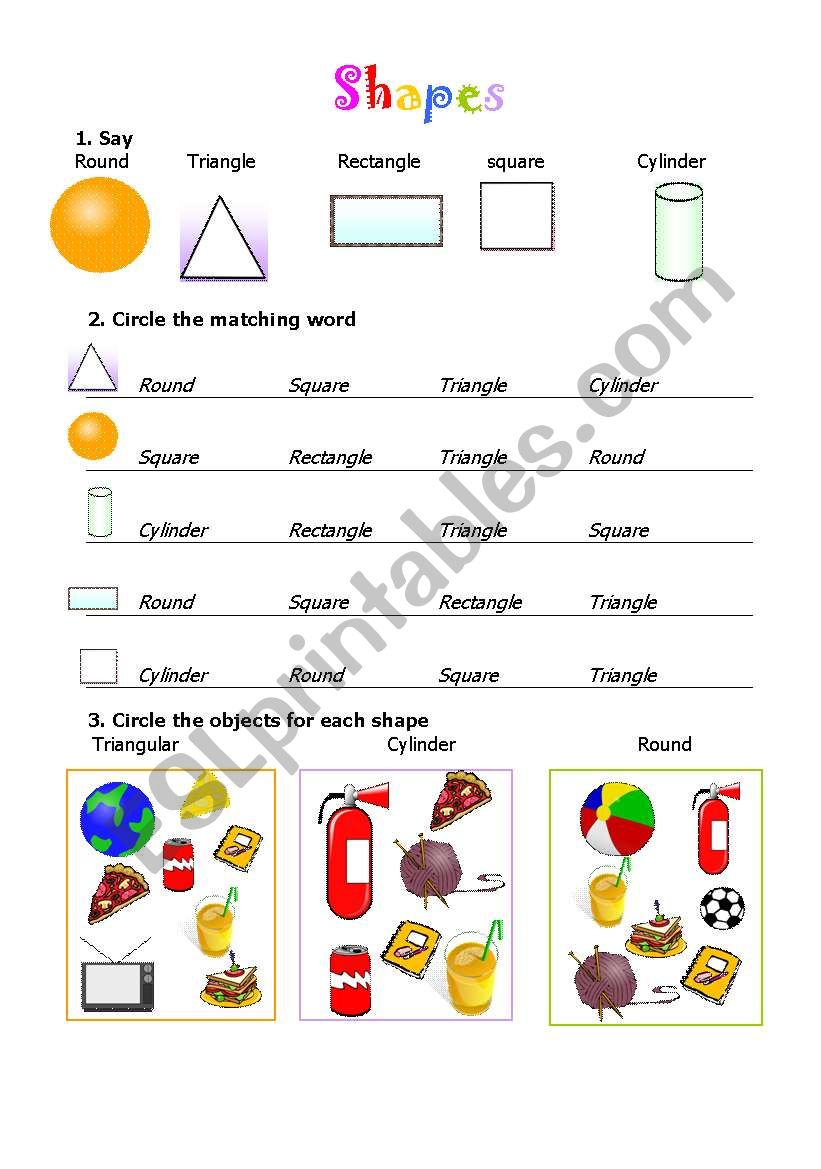 Shapes worksheet