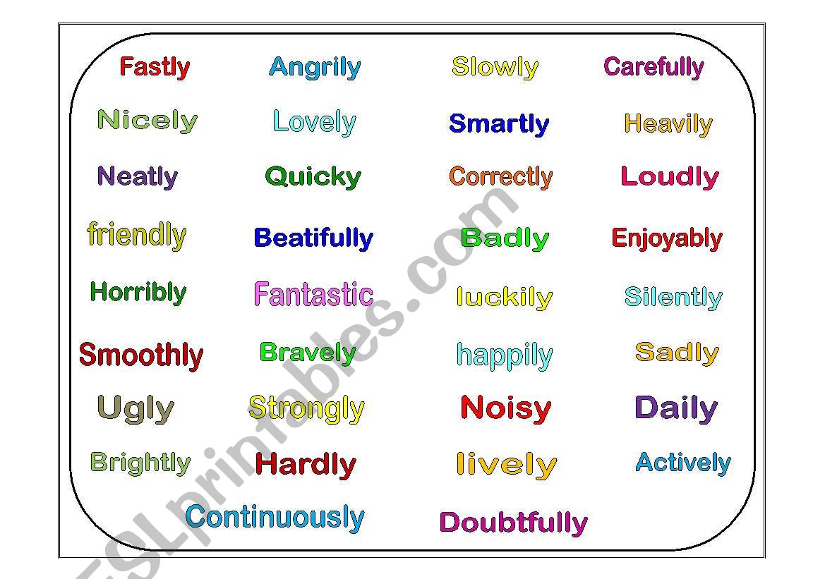 adverbs worksheet