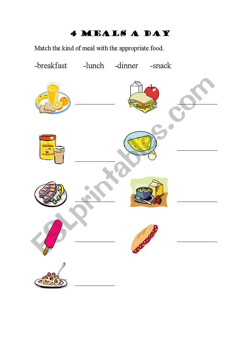 4 Meals a Day worksheet