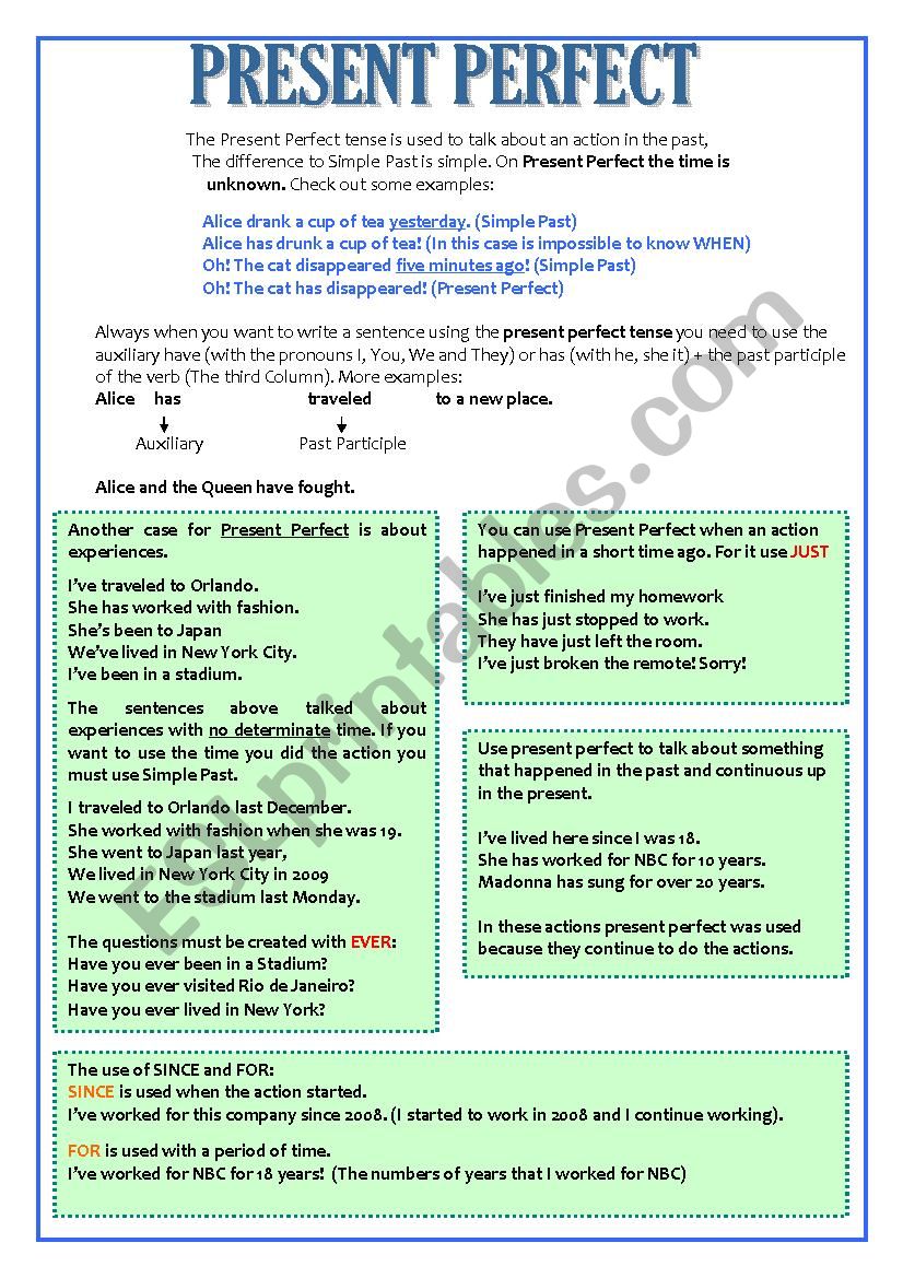 Present Perfect versus Simple Past