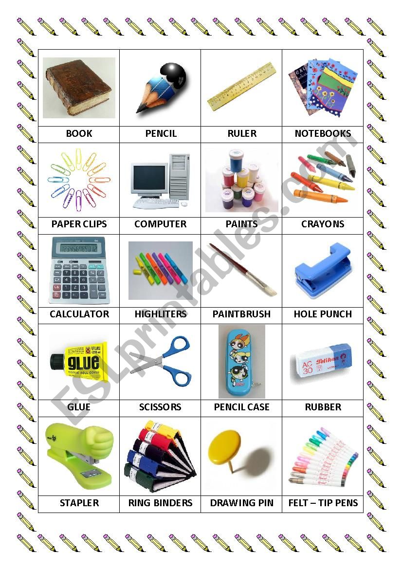 School Pictionary Editable worksheet