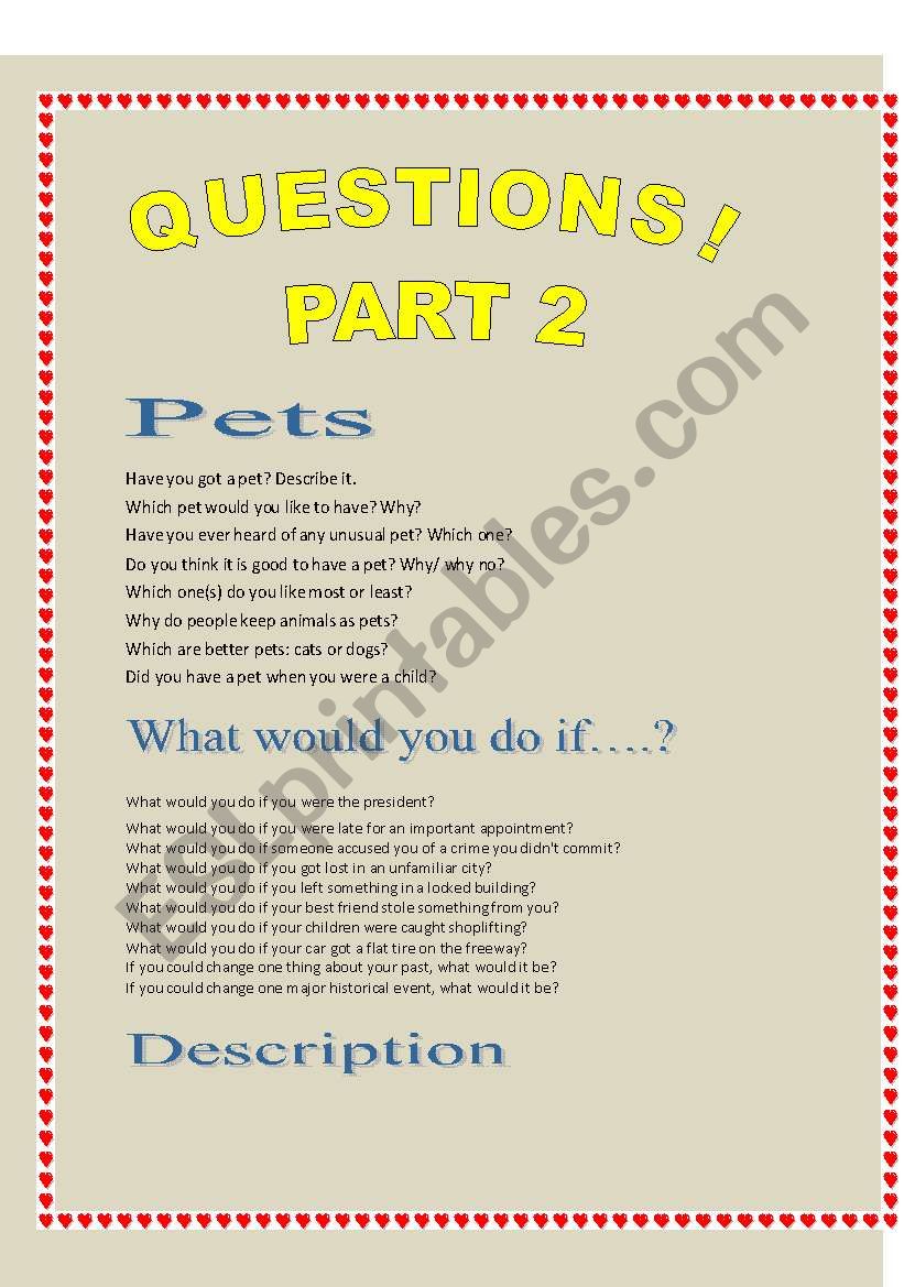 QUESTIONS PART 2!! worksheet