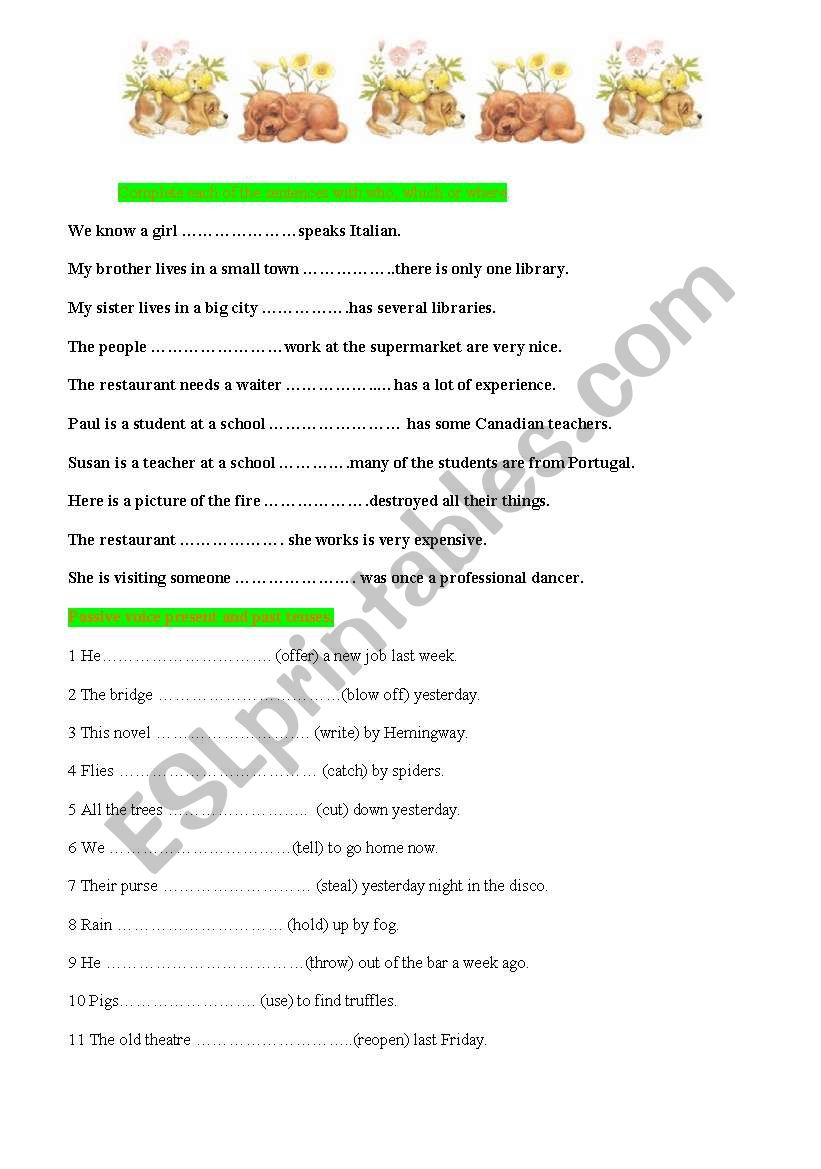 Revision: relatives conditionals passive and reported speech.