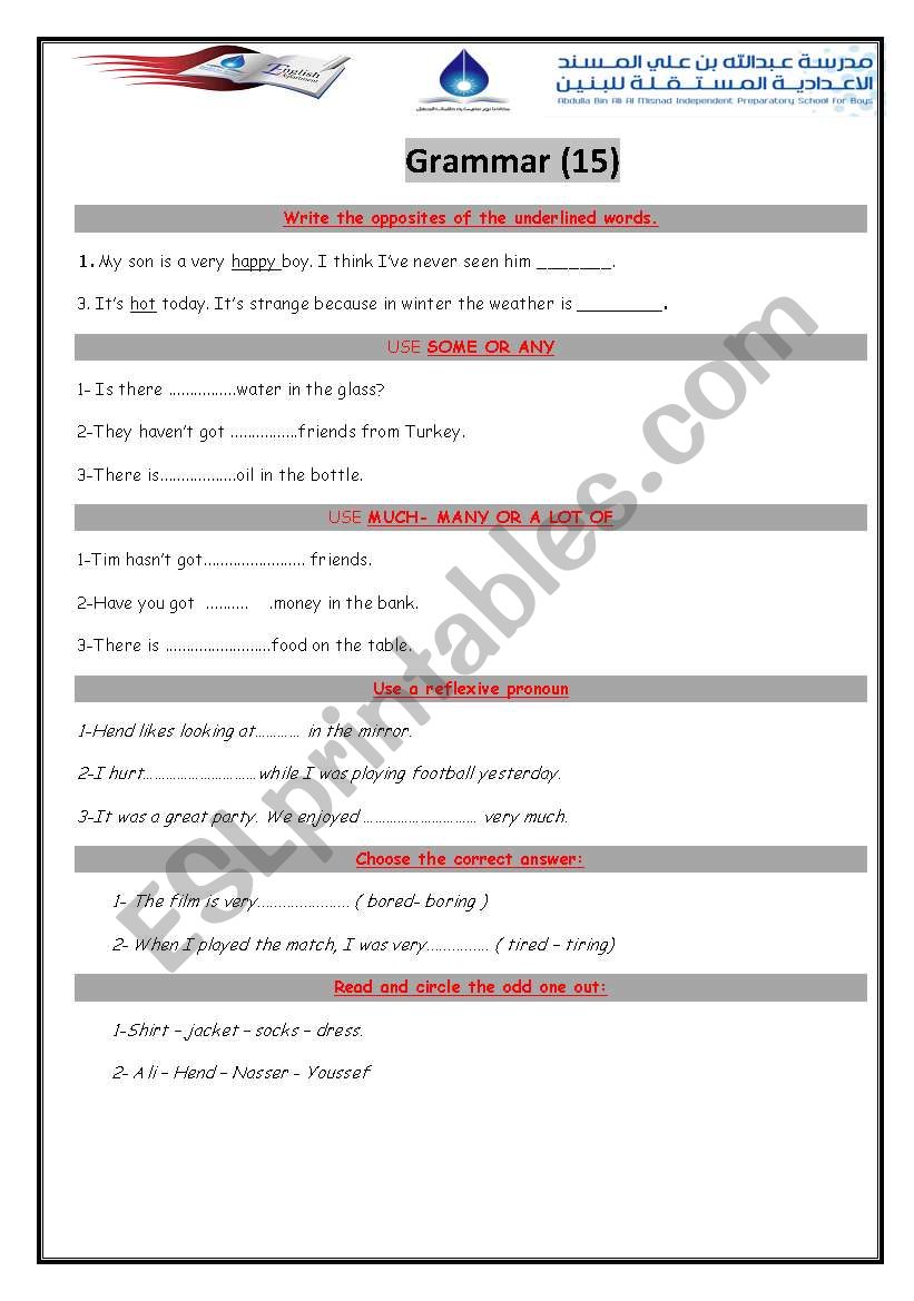 simple grammar quiz worksheet