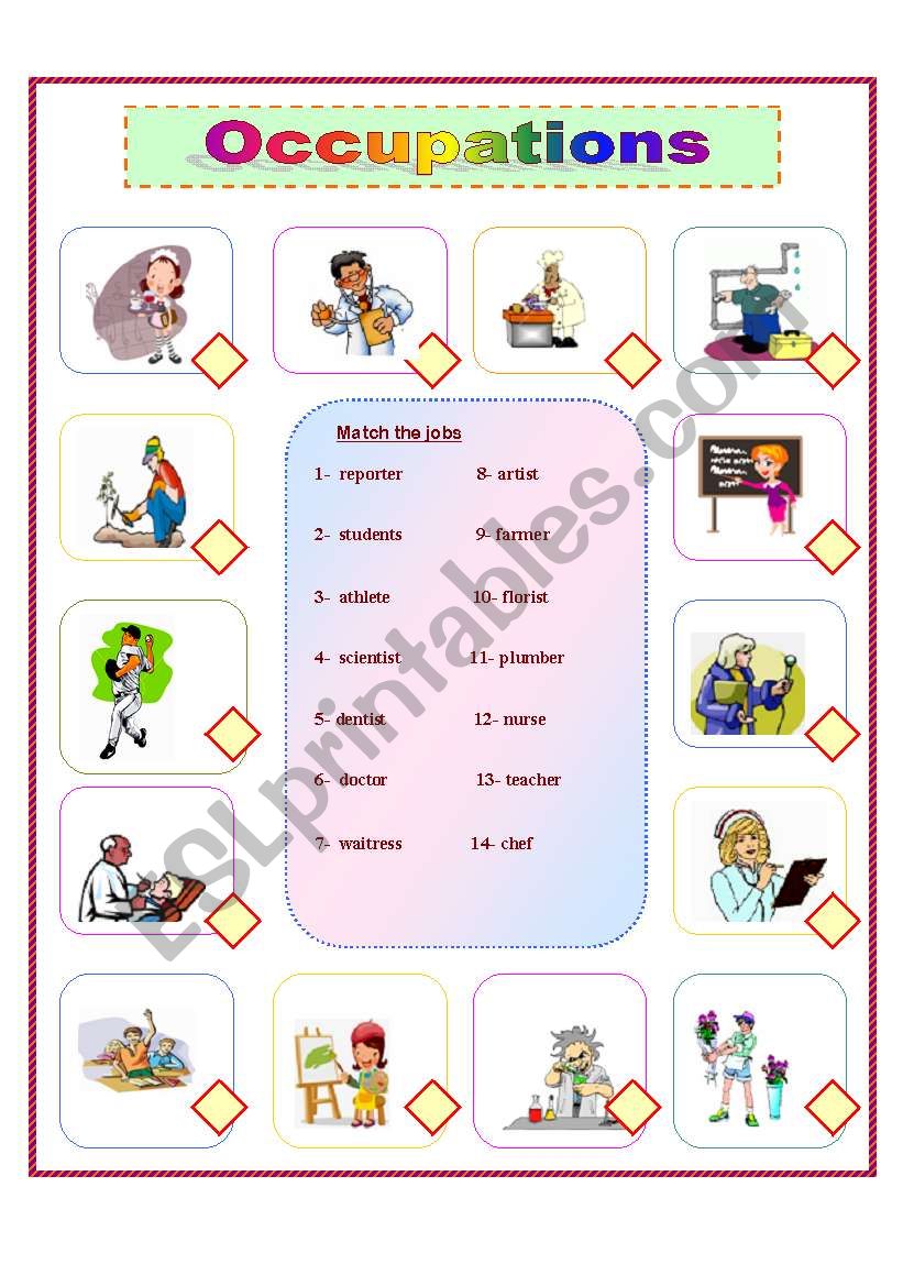 occupations worksheet