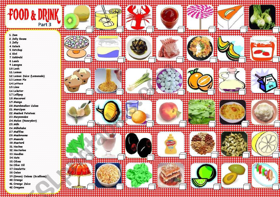 FOOD & DRINK part 3/5 worksheet