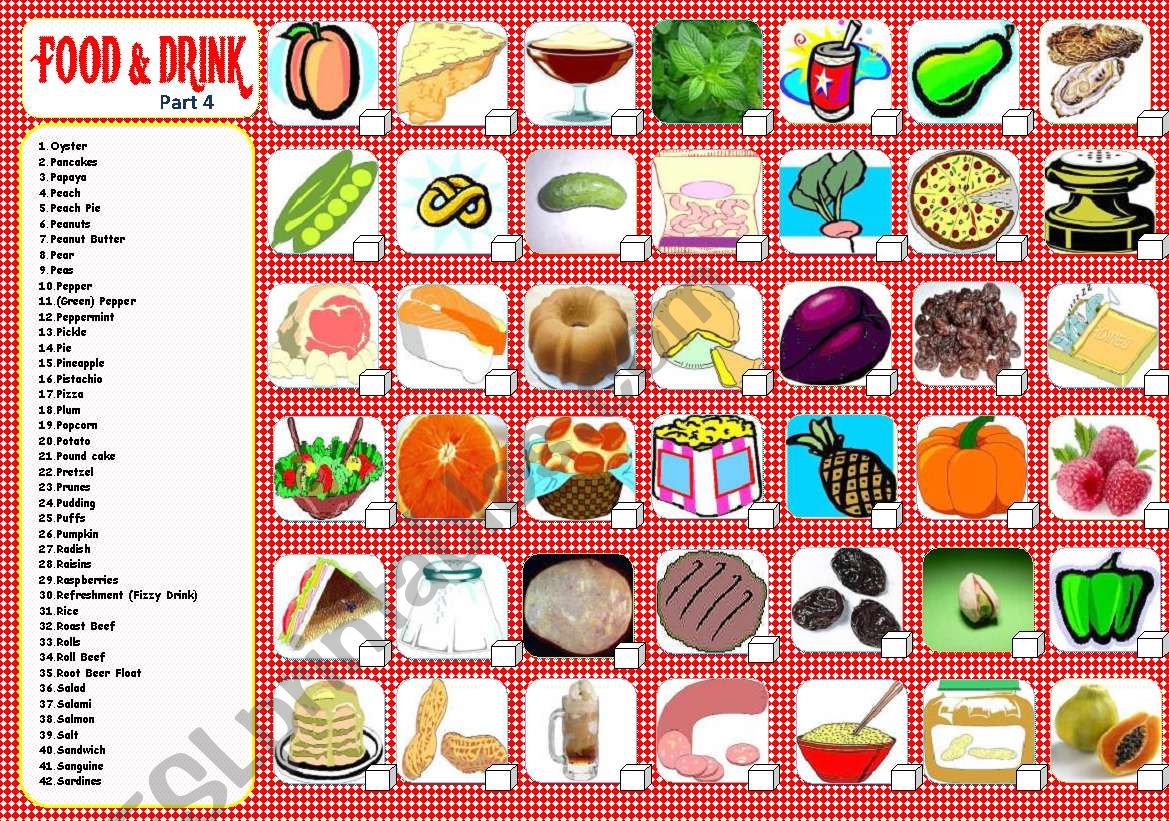 FOOD & DRINK part 4/5 worksheet