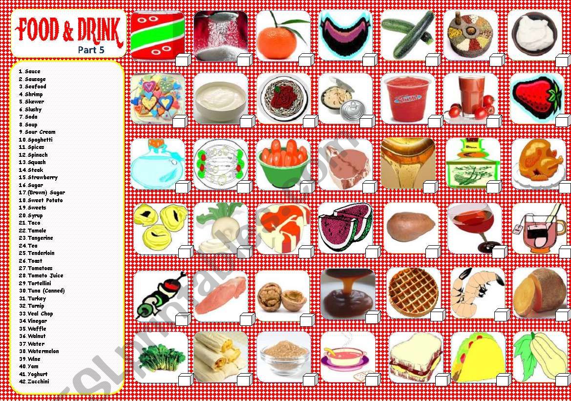 FOOD & DRINK part 5/5 worksheet
