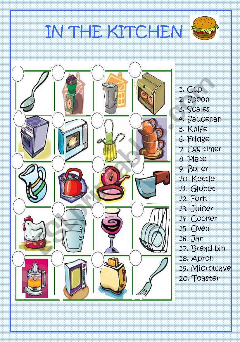 KITCHEN UTENSILS worksheet