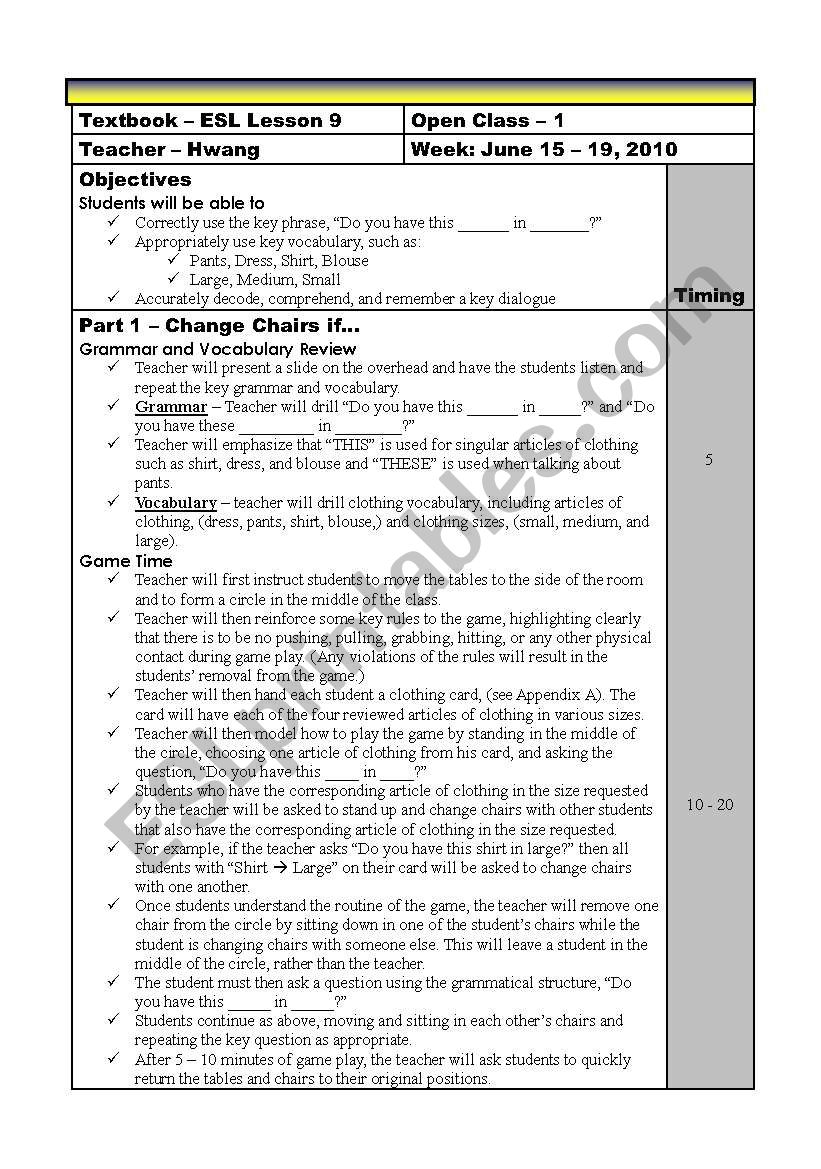 Lesson Plans worksheet