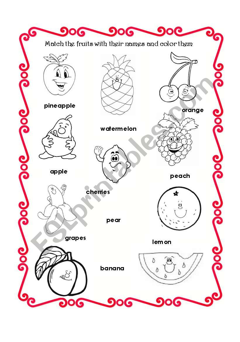 Fruits worksheet