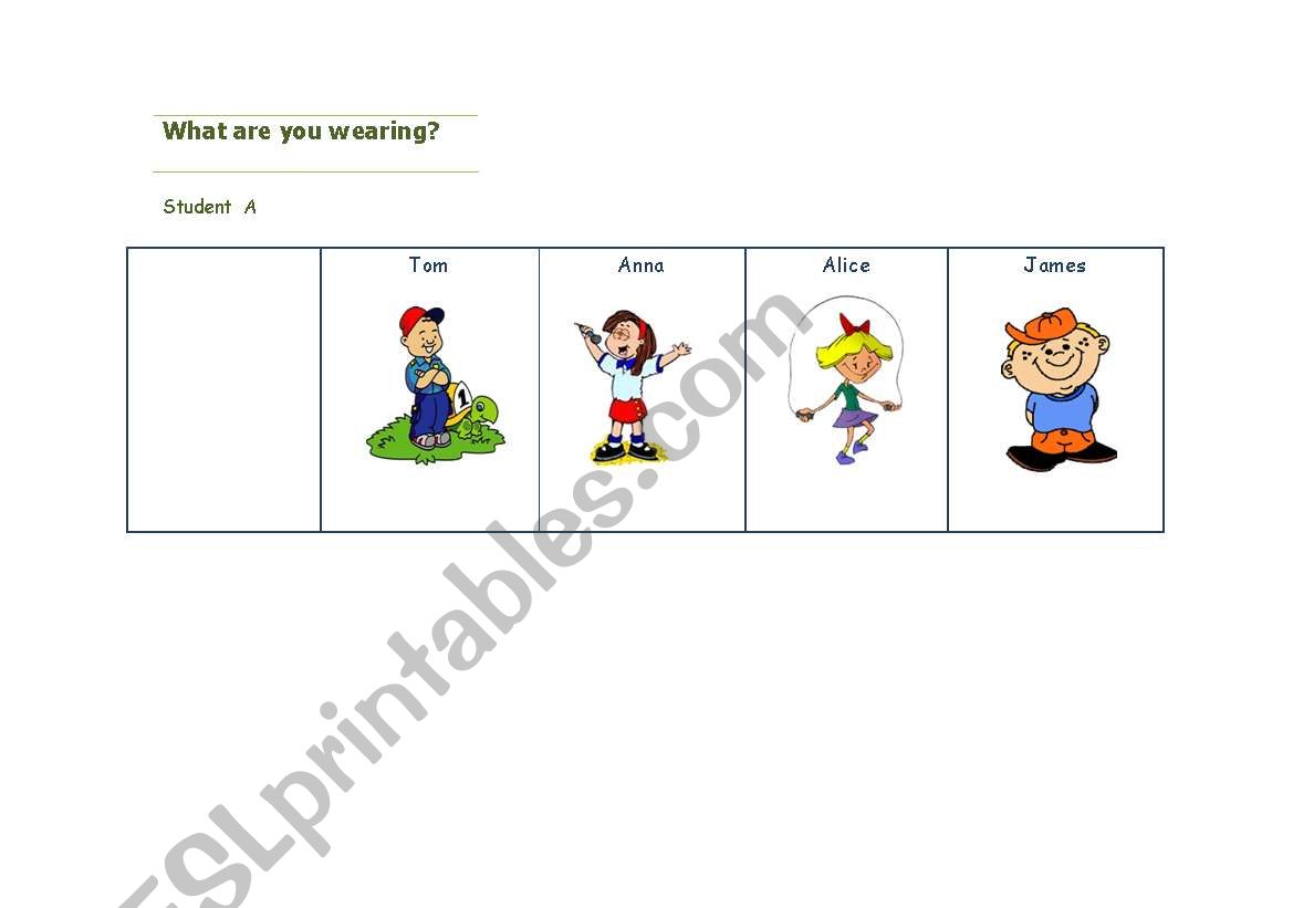 What are you wearing? worksheet