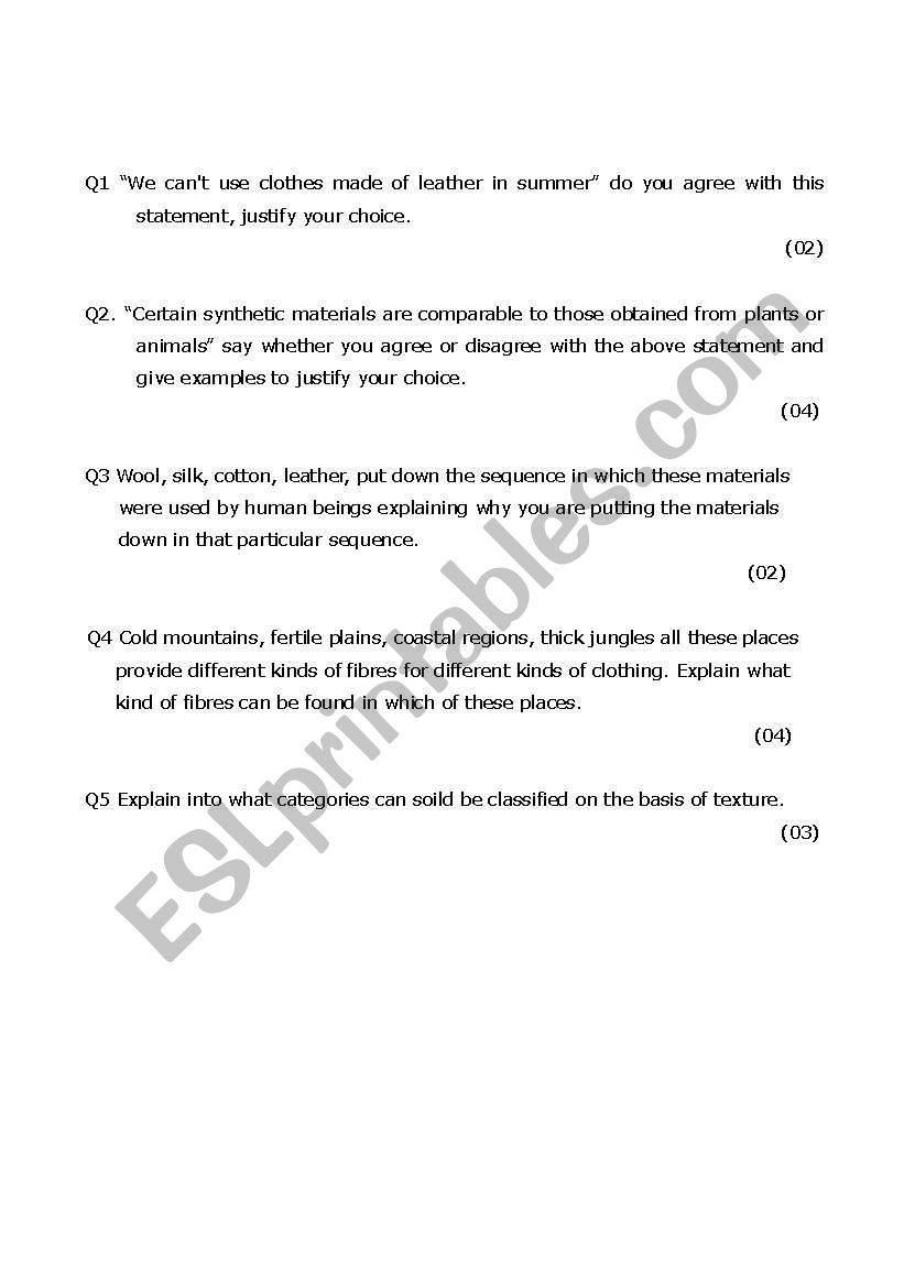 Science  worksheet