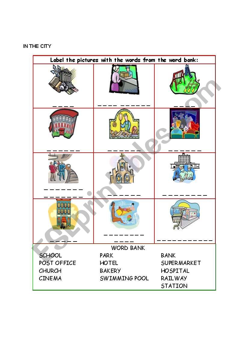 In the city worksheet