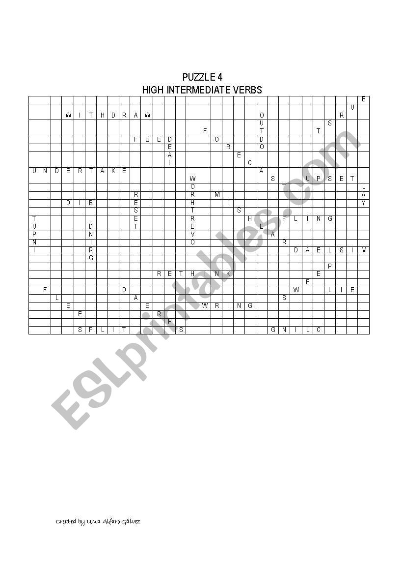 Puzzle Advanced Level worksheet
