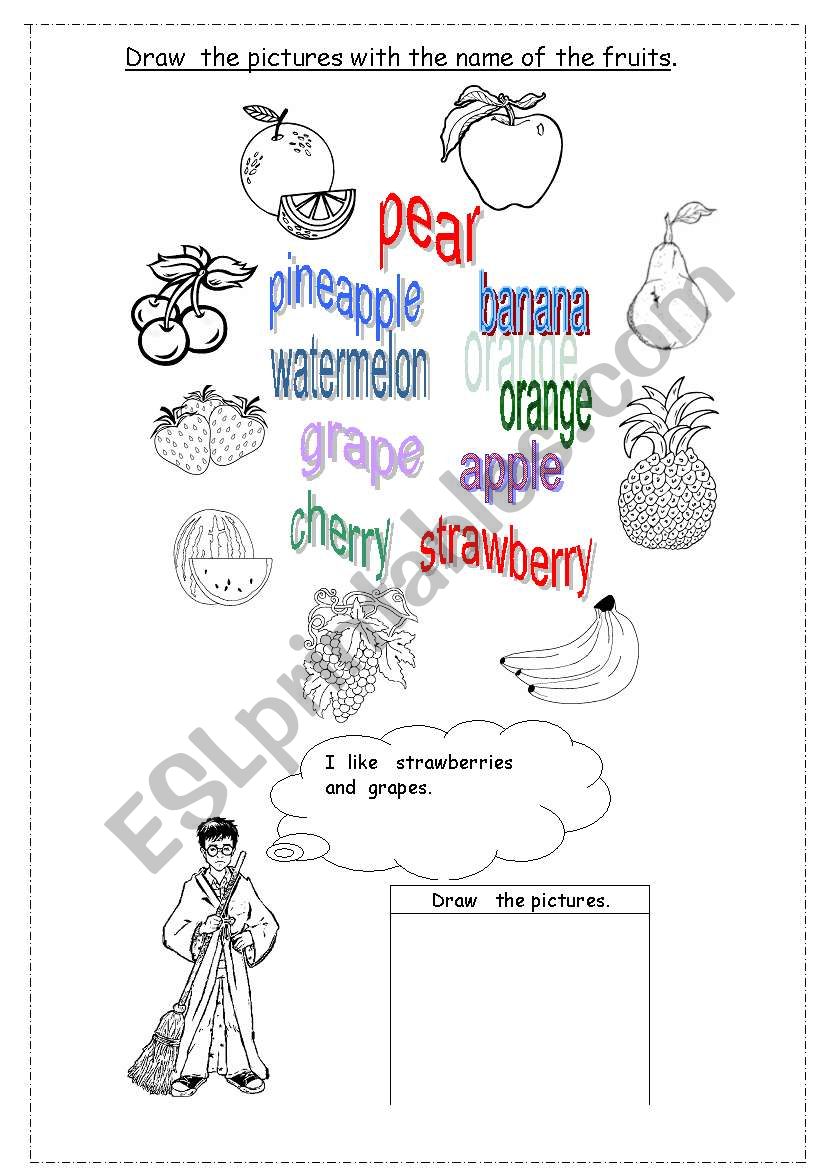 fruits worksheet