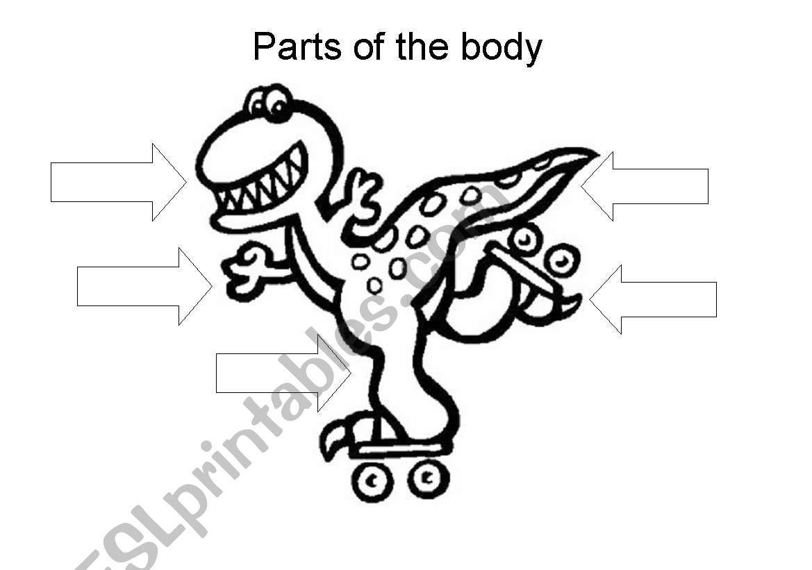 English worksheets: Dinosaur body parts