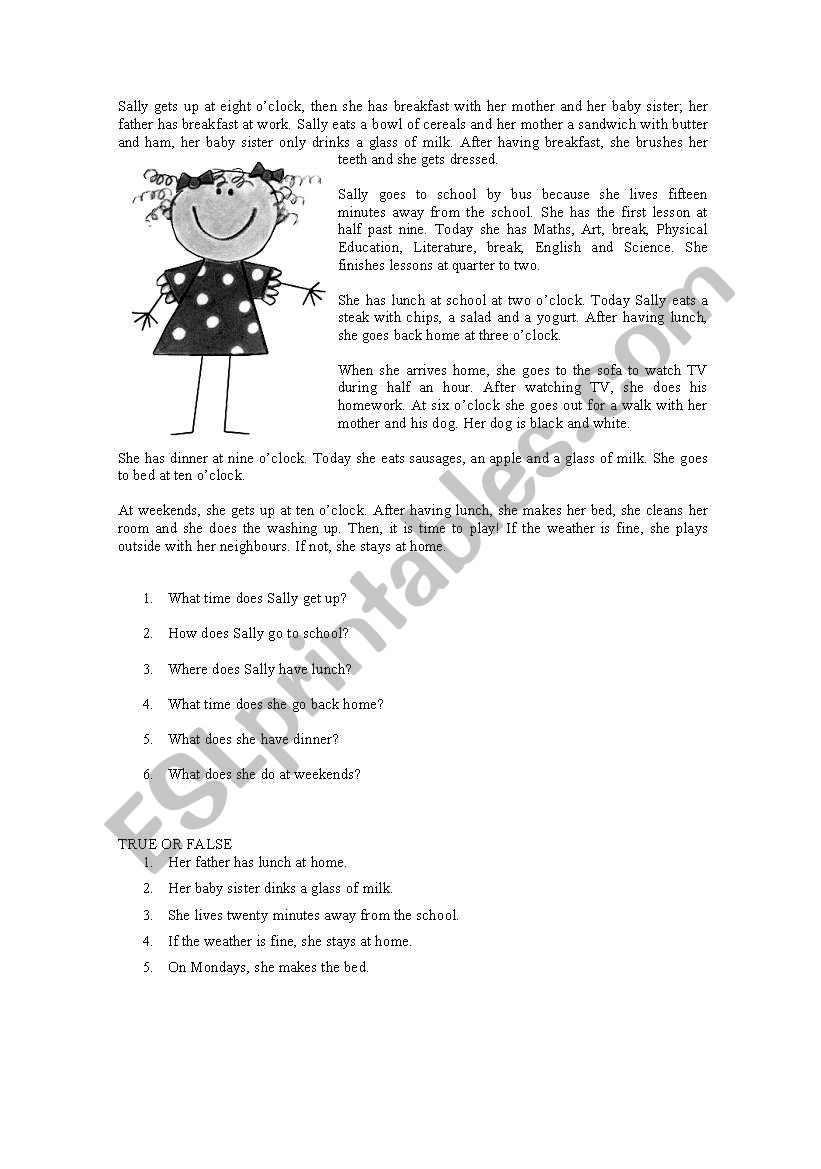 Reading Comprehension  worksheet