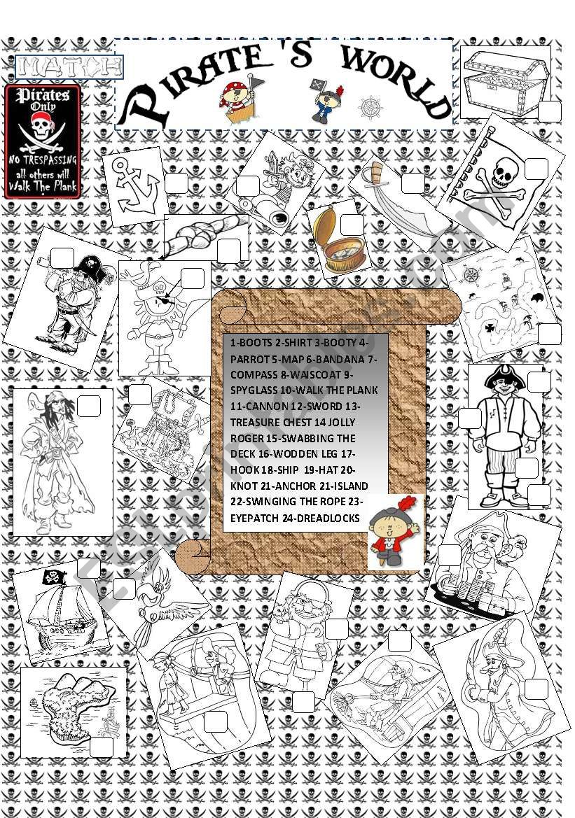 pirate world worksheet