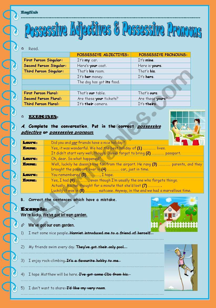 Possessive Adjectives & Pronouns