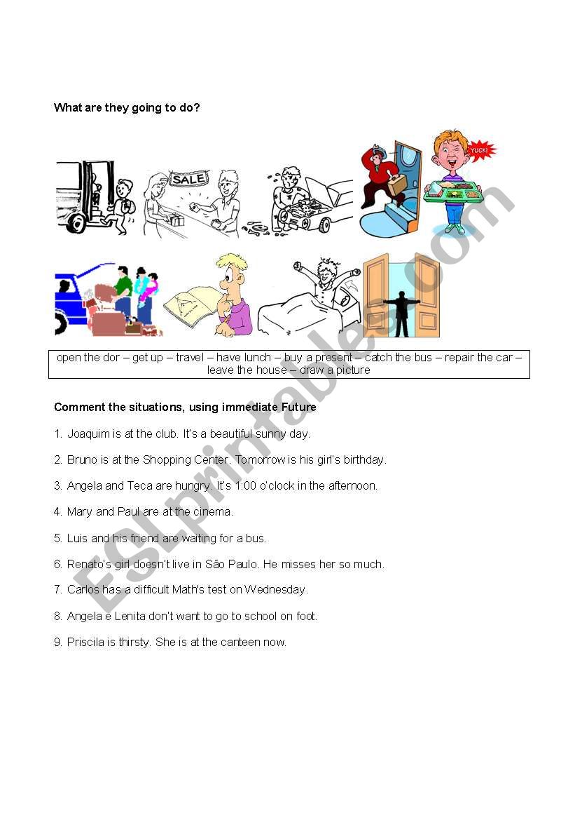 What are they going to do? worksheet