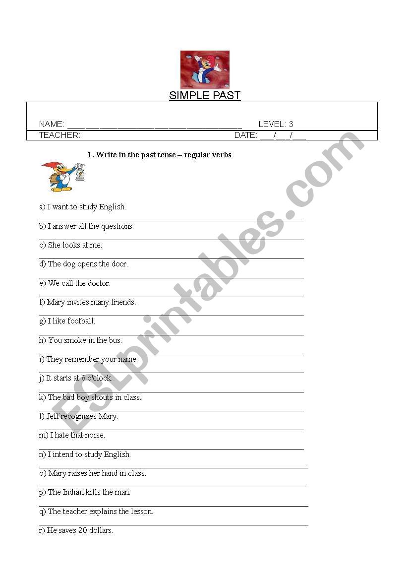 Simple Past worksheet