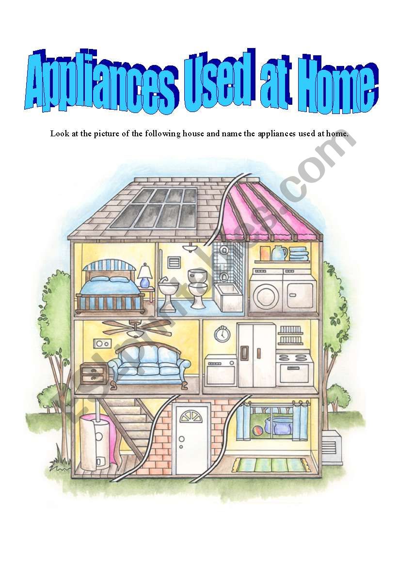 Appliances Used at home worksheet