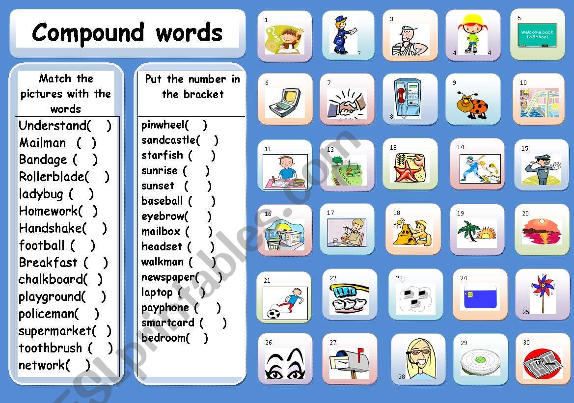 COMPOUND WORDS worksheet