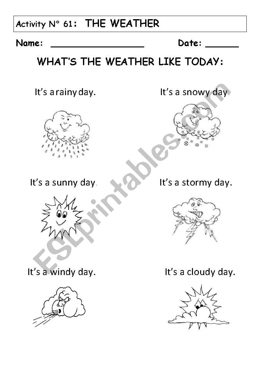 THE WEATHER  worksheet