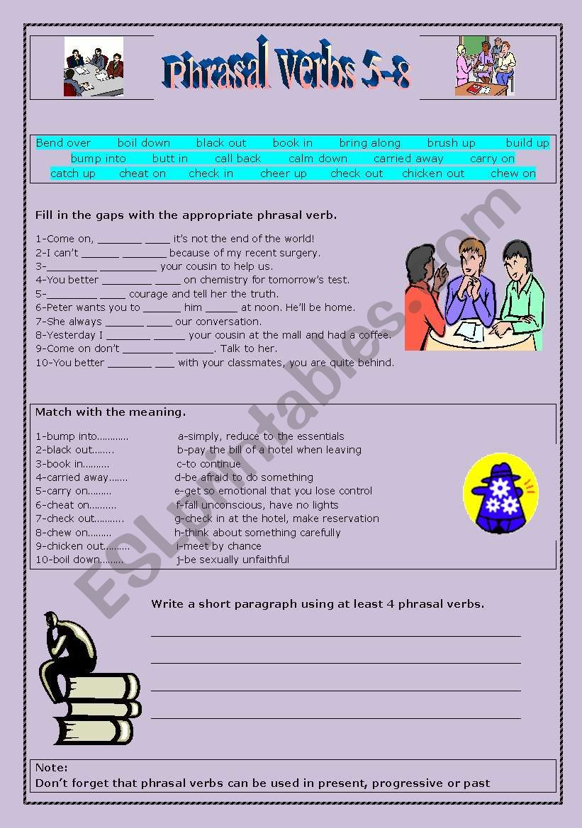 Review phrasal verbs 5-8 worksheet