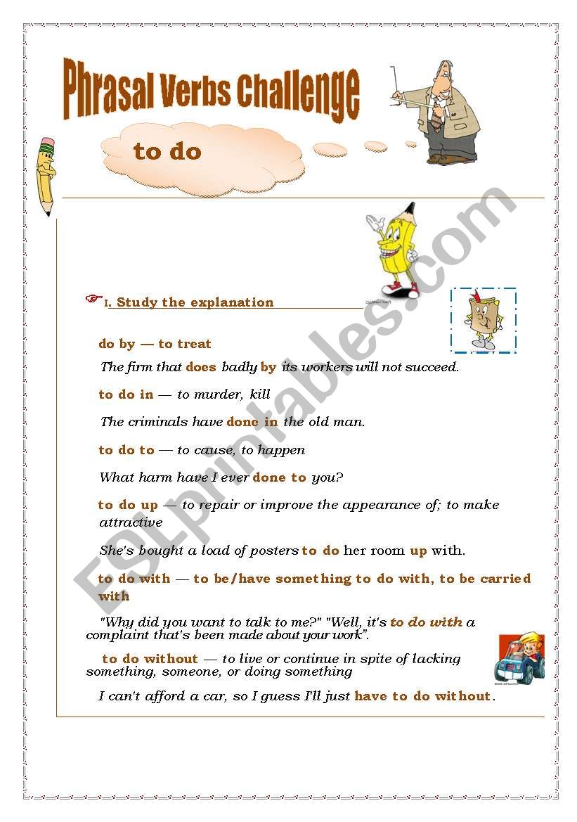 phrasal verbs challenge to do 