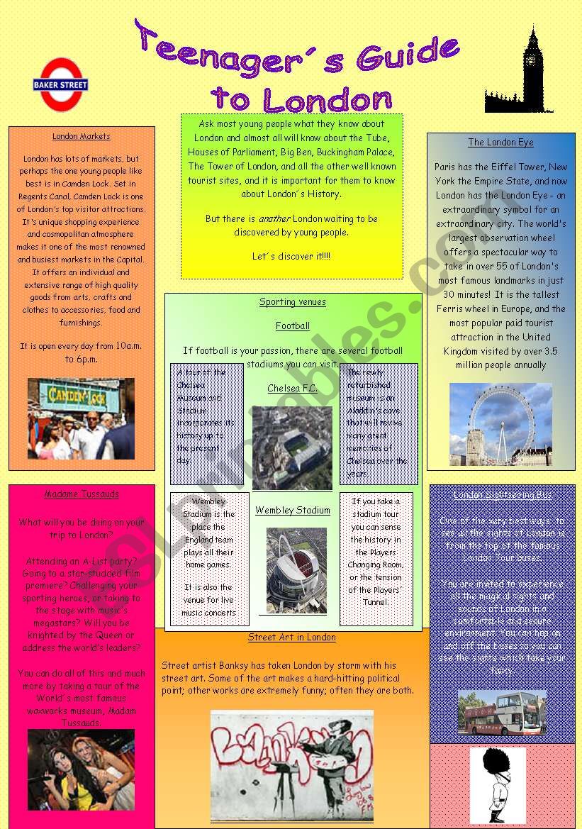 Teenagers Guide To London worksheet