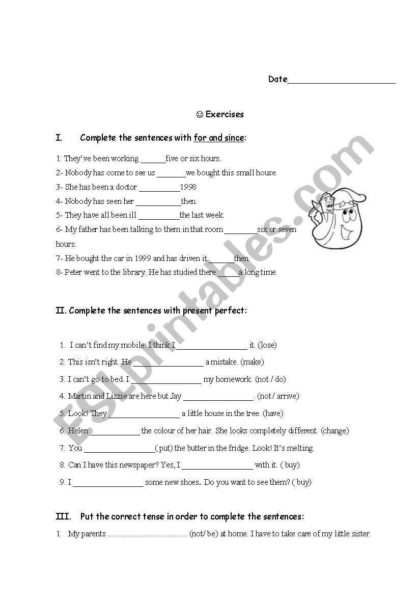 PRESENT PERFECT worksheet