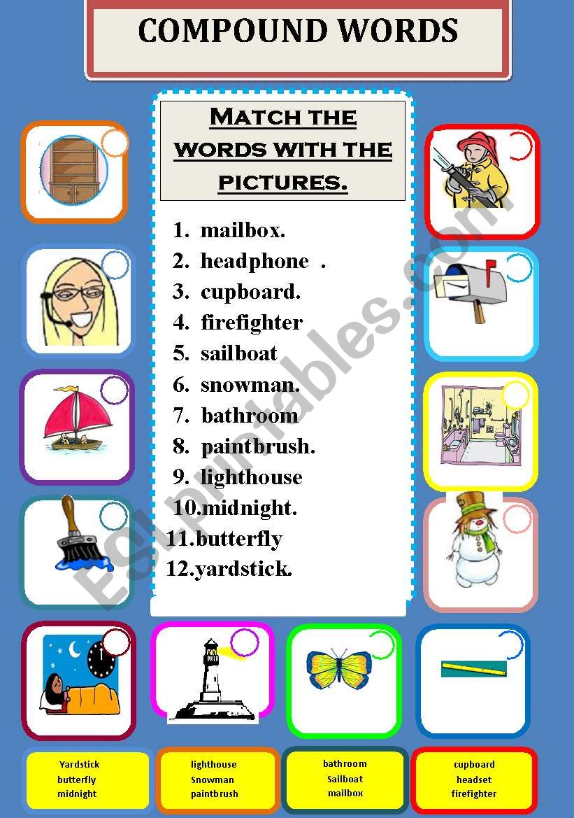 compound words. worksheet