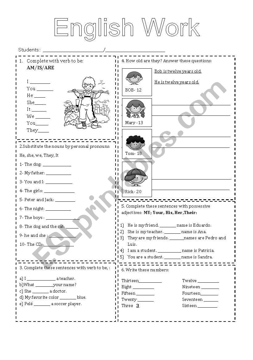 Verb to be,Personal and Possessive Adjectives Pronouns