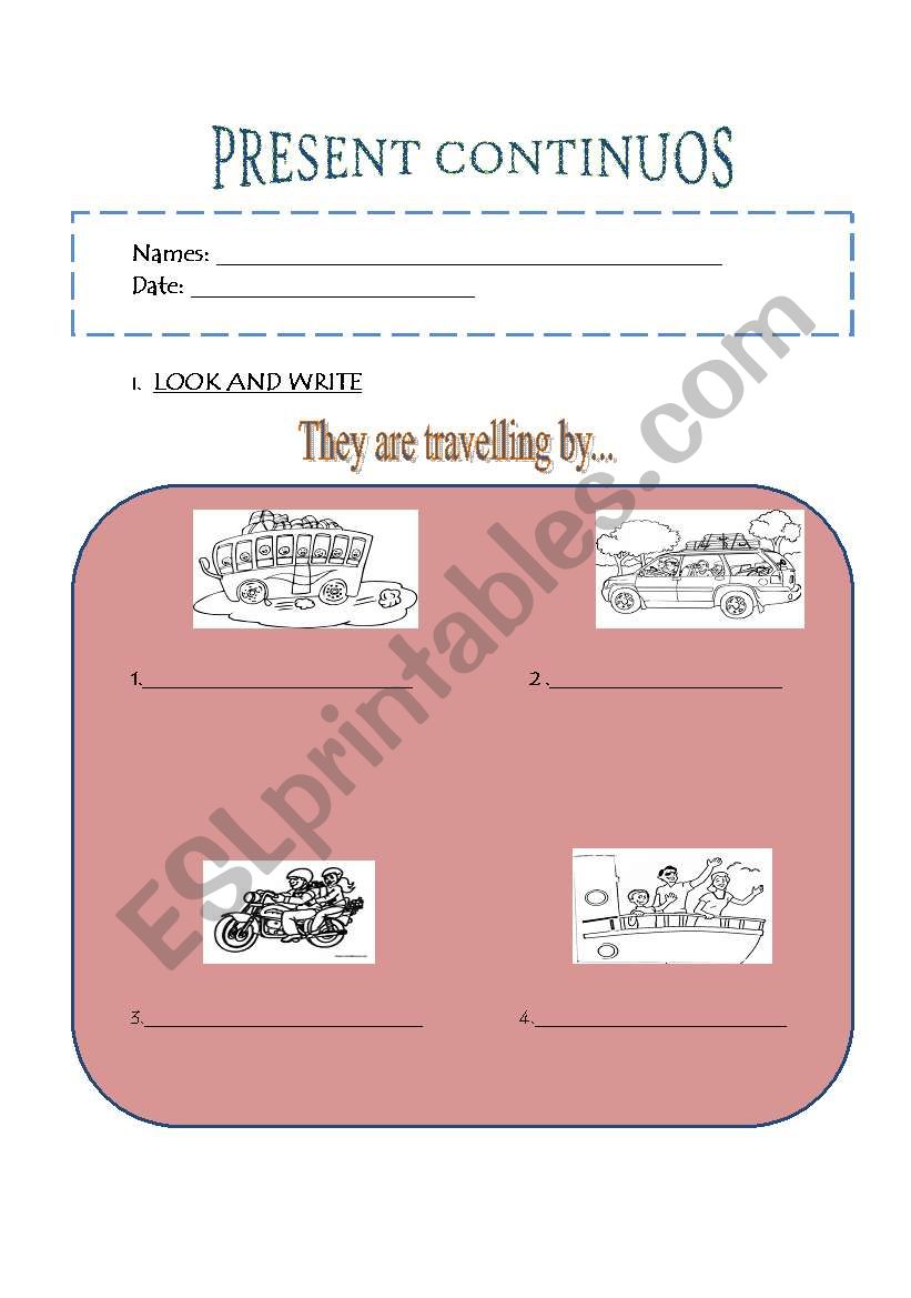 PRESENT CONTINUOUS worksheet