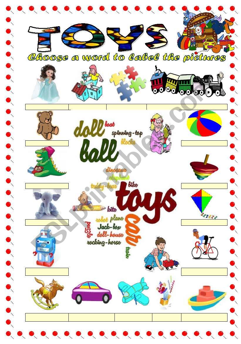 Toys vocabulary  1(word mosaic included)