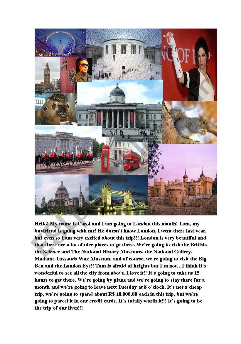A trip to London worksheet